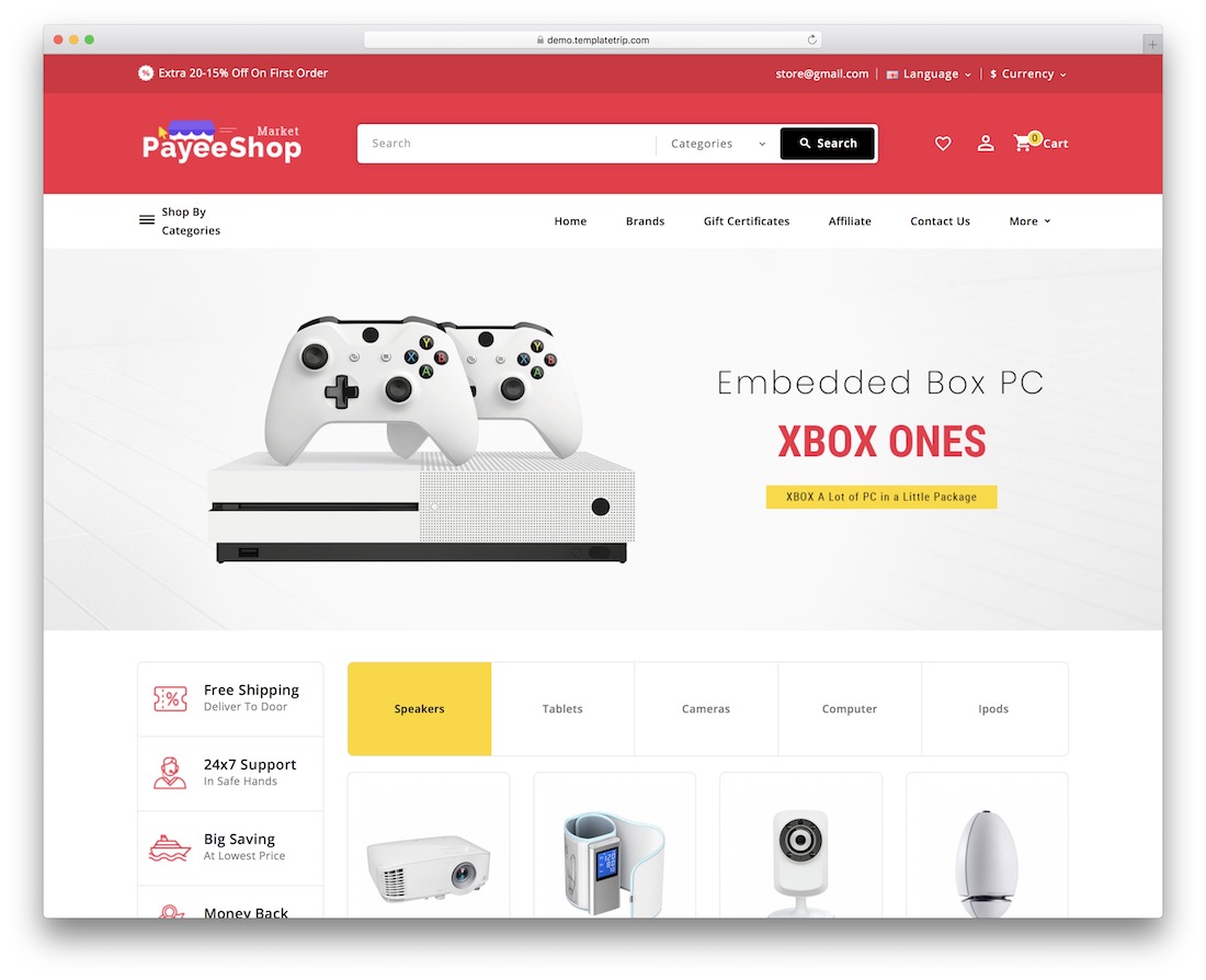 payee shop shopify tema de tecnología