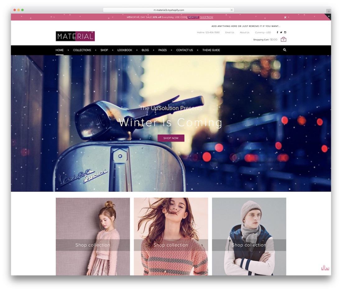 material de tema de tecnología de Shopify
