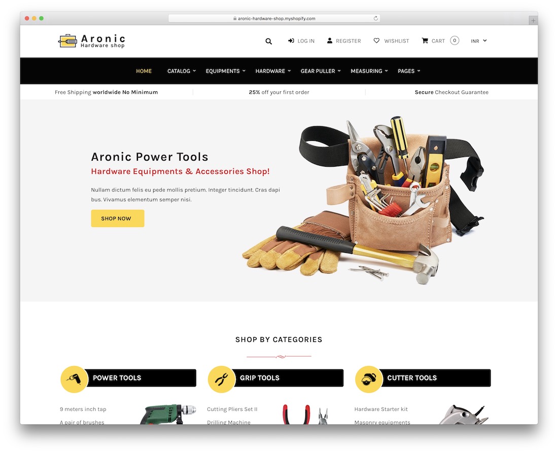 tema de tecnología aronic shopify