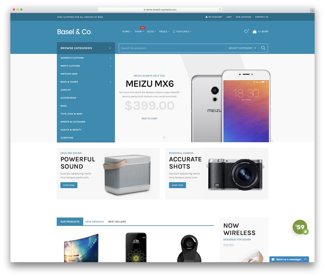tema de tecnología de shopify de basilea
