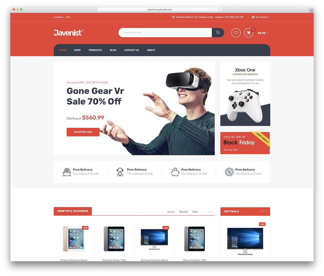 tema de tecnología de shopify javenist