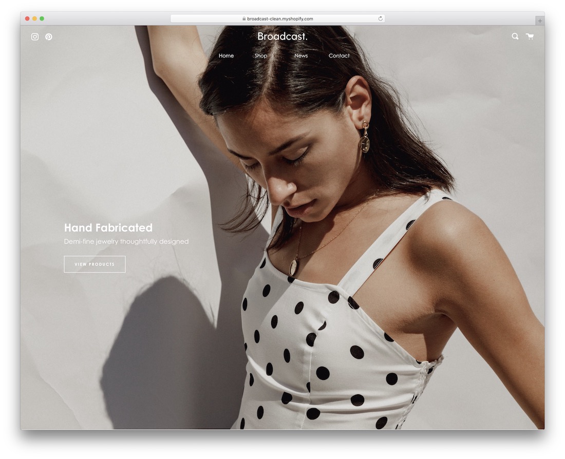 Shopifyジュエリーのテーマを放送する