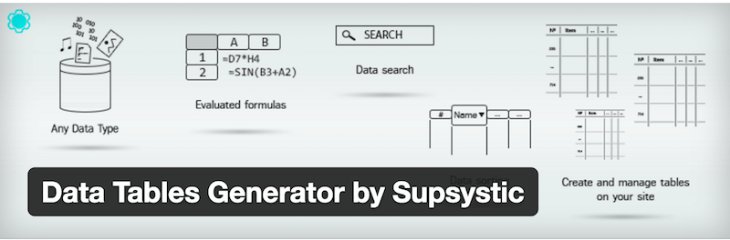 Supsysticによるデータテーブルジェネレータ