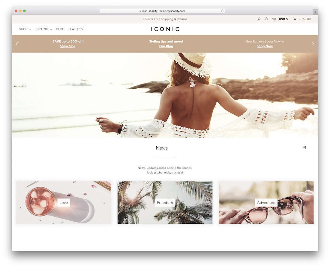 icon shopify موضوع المدونة