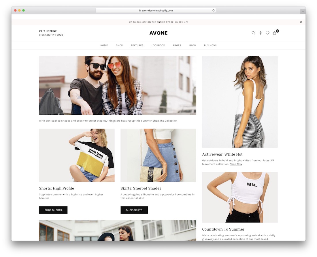 Avone Shopify Theme für T-Shirts