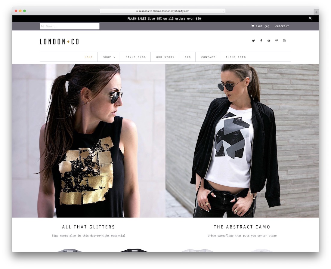 responsives Shopify-Theme für T-Shirts