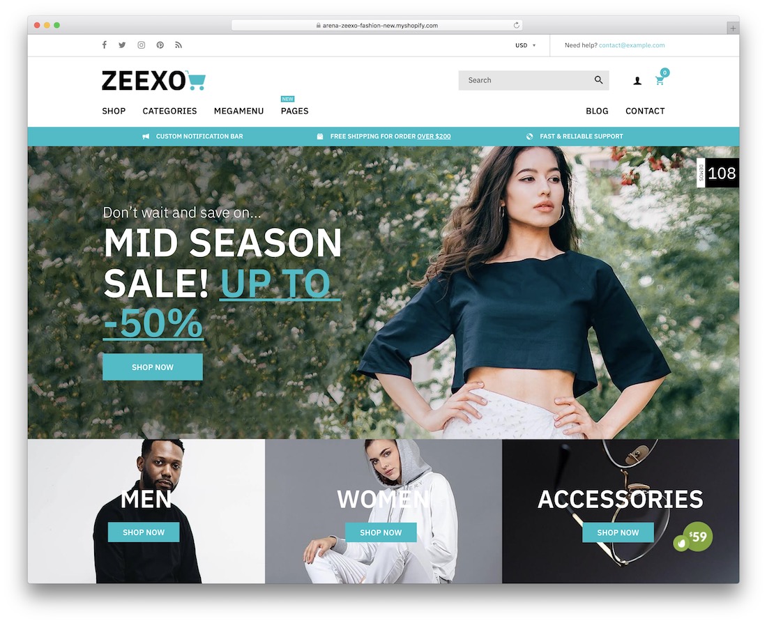 Zeexo Shopify Theme für T-Shirts