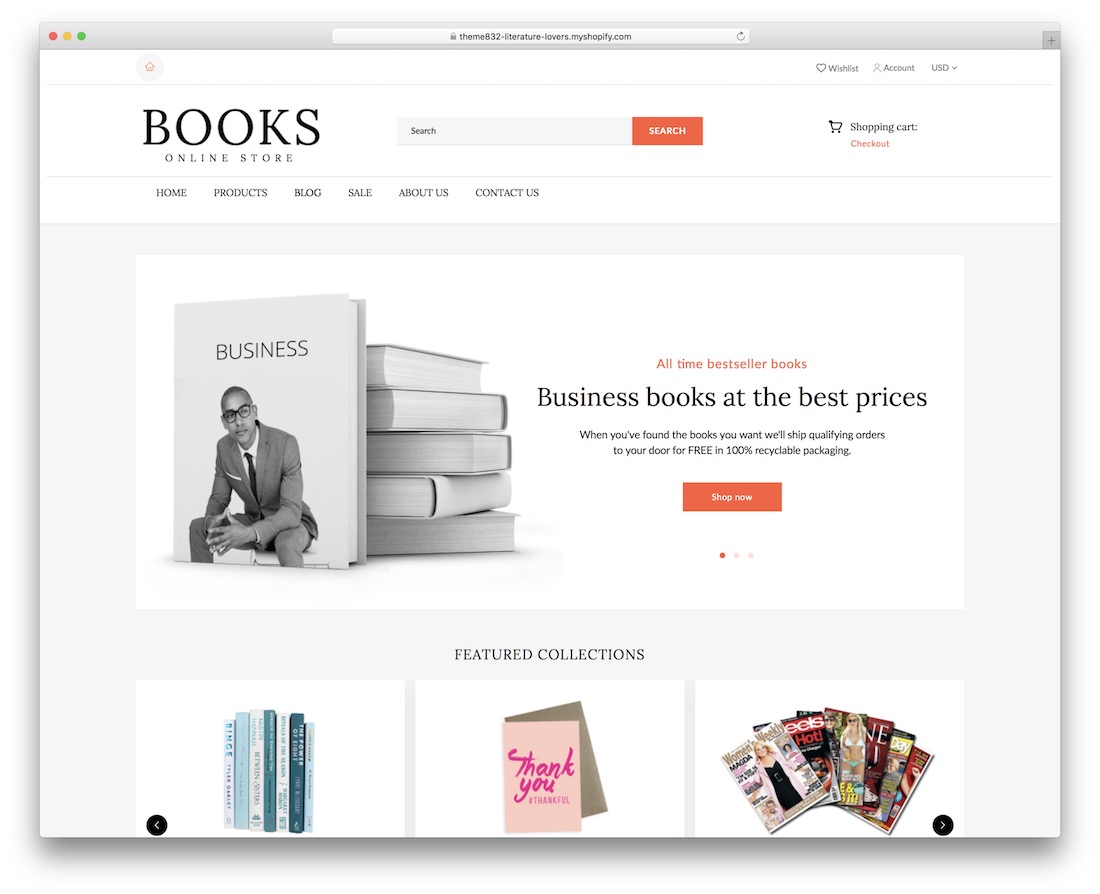 Shopify Bücher Shopify Buchhandlung Thema