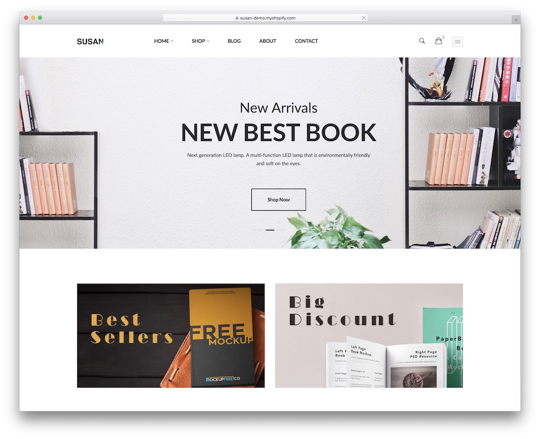 Susan Shopify Buchhandlung Thema