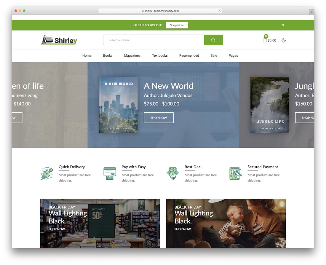 Shirley Shopify Buchhandlung Thema