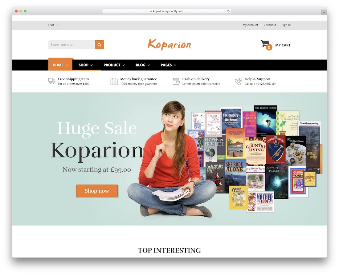 Koparion Shopify Buchhandlung Thema