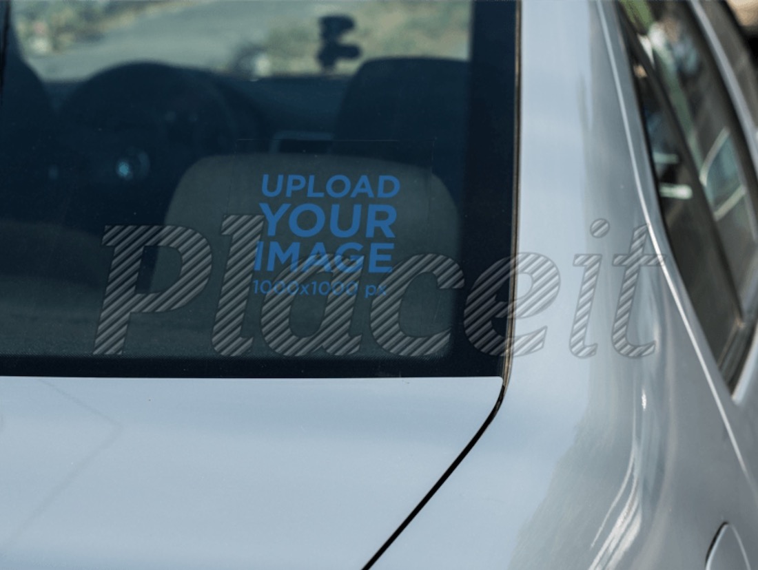 kleines quadratisches auto aufkleber mockup