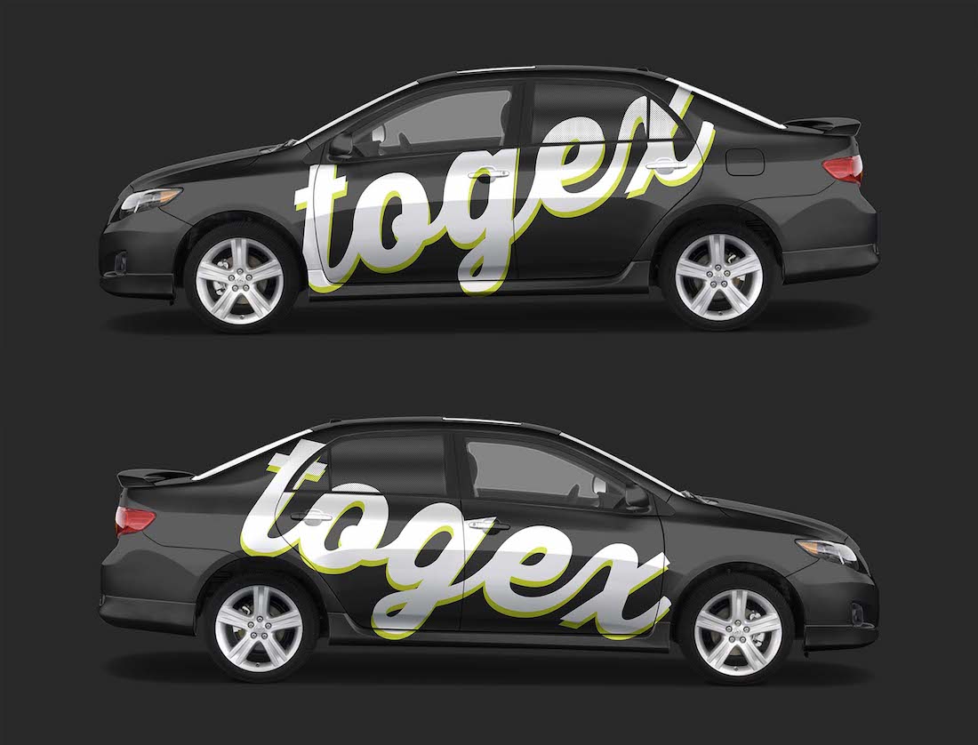 kostenlose toyota corolla limousine mockup psd