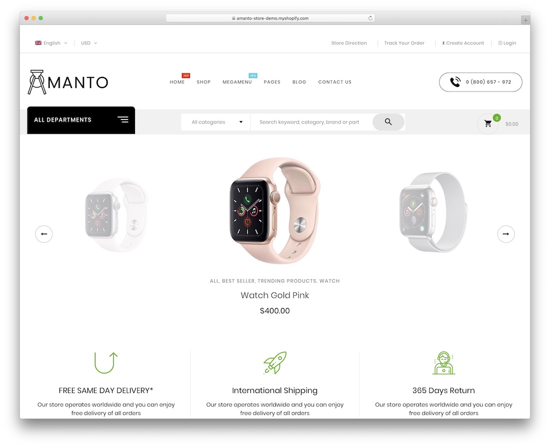 amanto الحد الأدنى موضوع Shopify