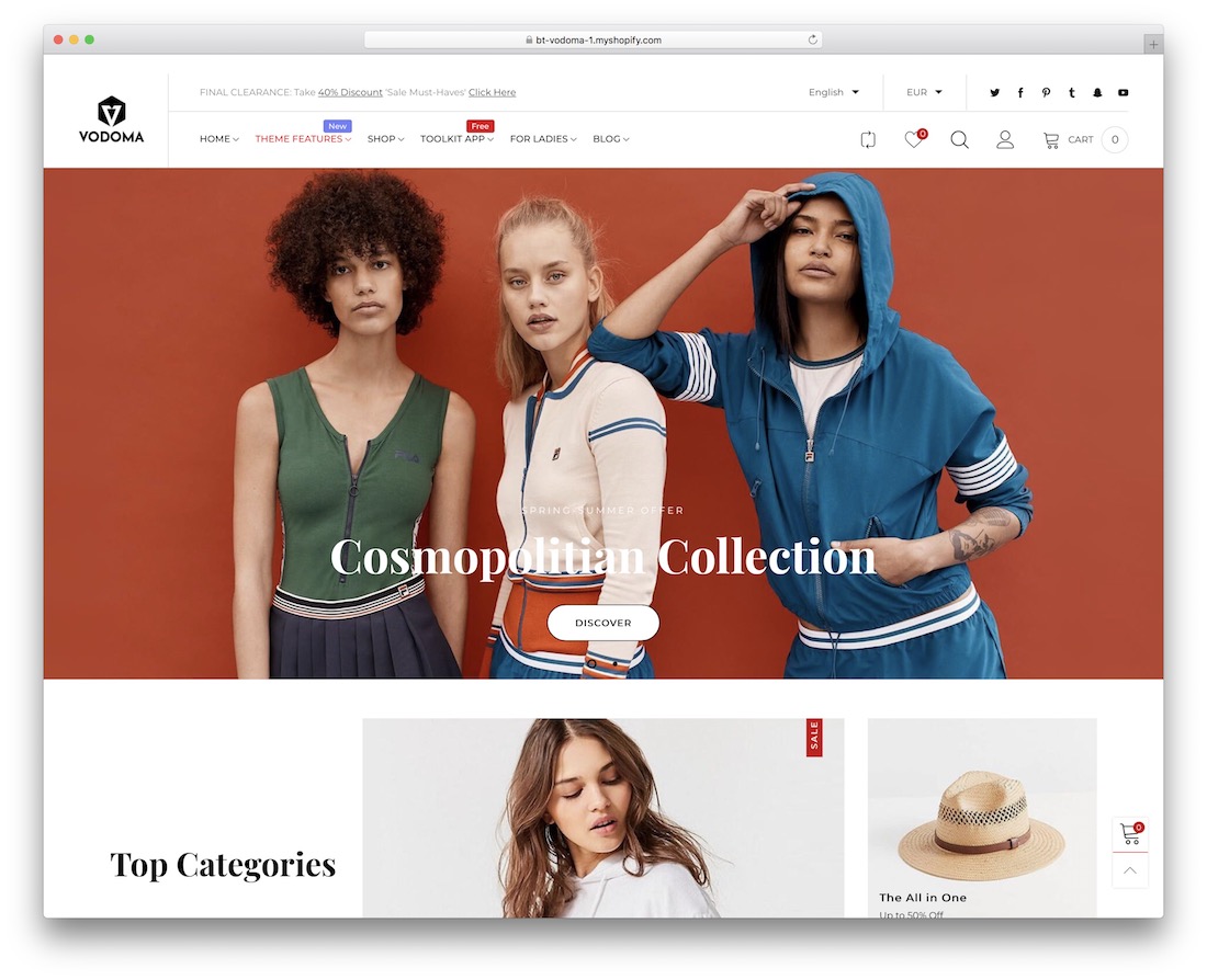 vodoma الحد الأدنى موضوع shopify