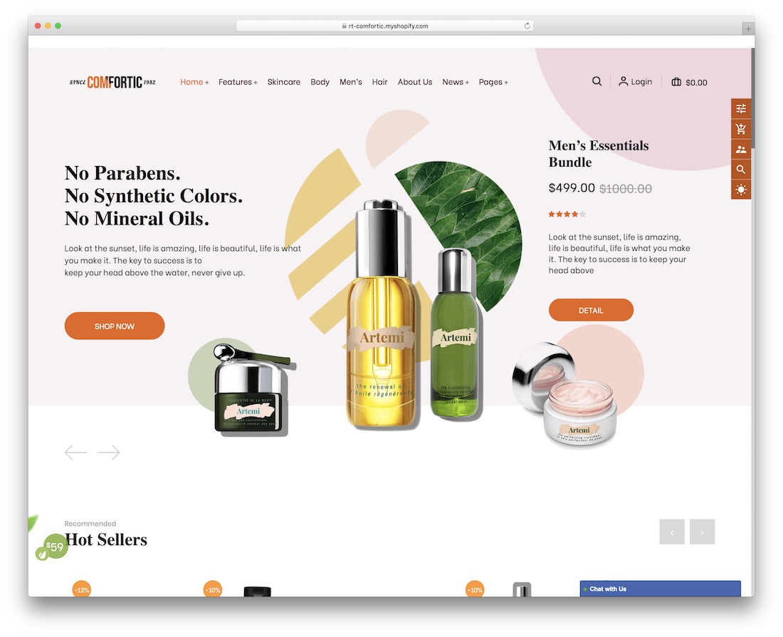 مريح بسيط موضوع shopify