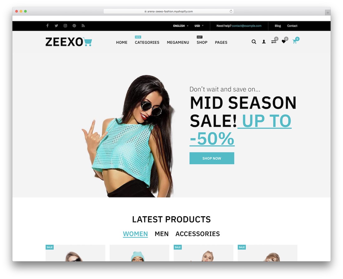 zeexo 时尚达人 shopify 主题