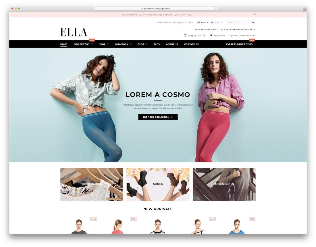 埃拉时尚shopify主题