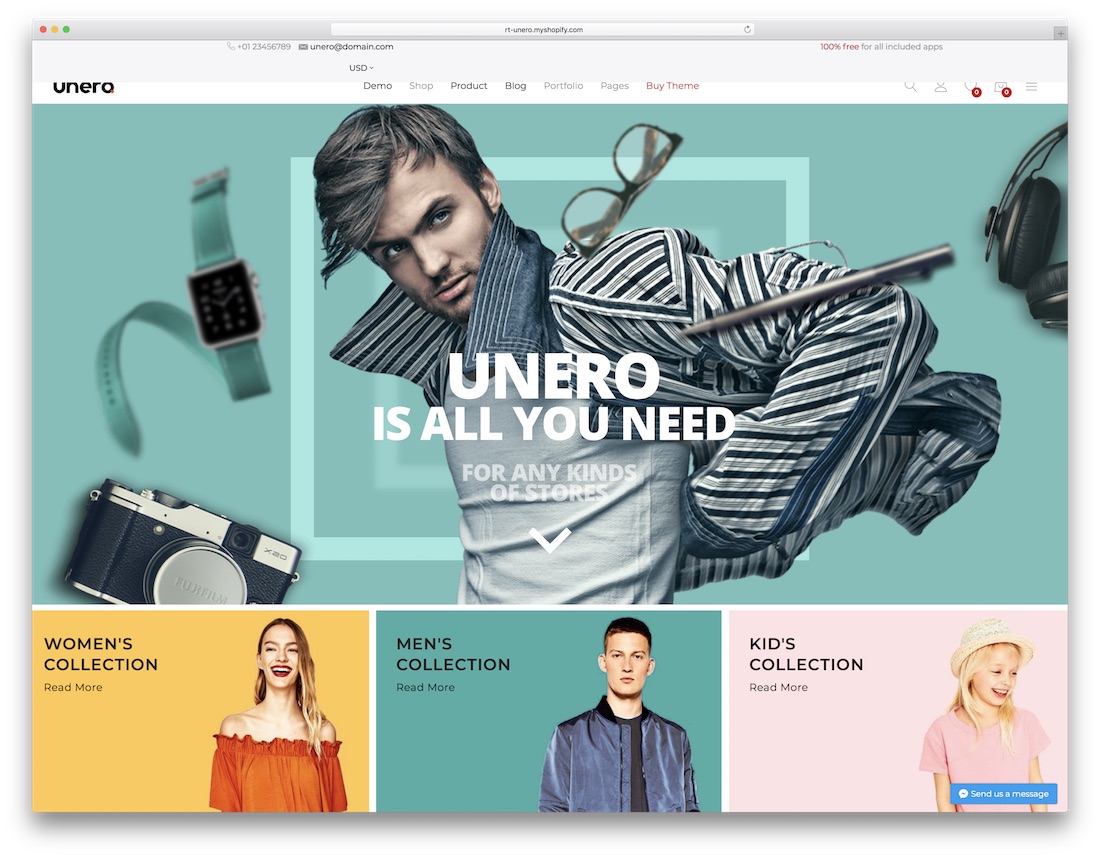 unero时尚shopify主题