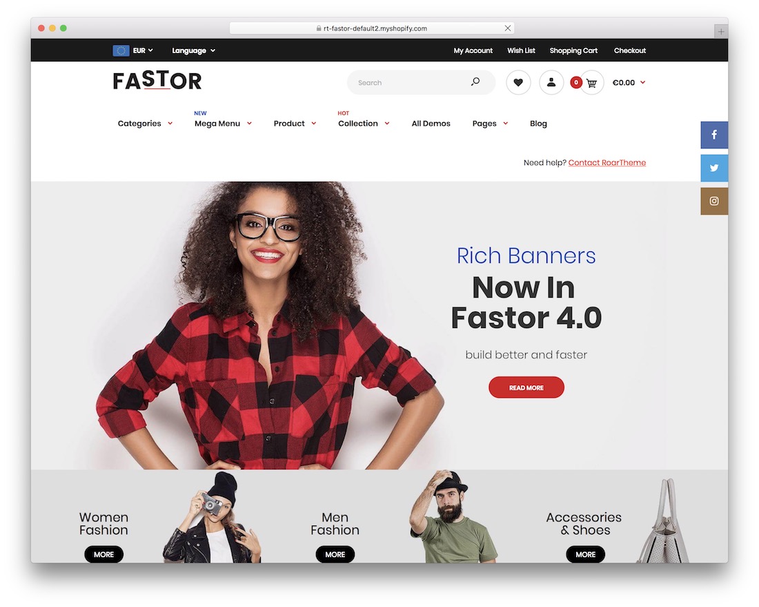fastor shopify 主题