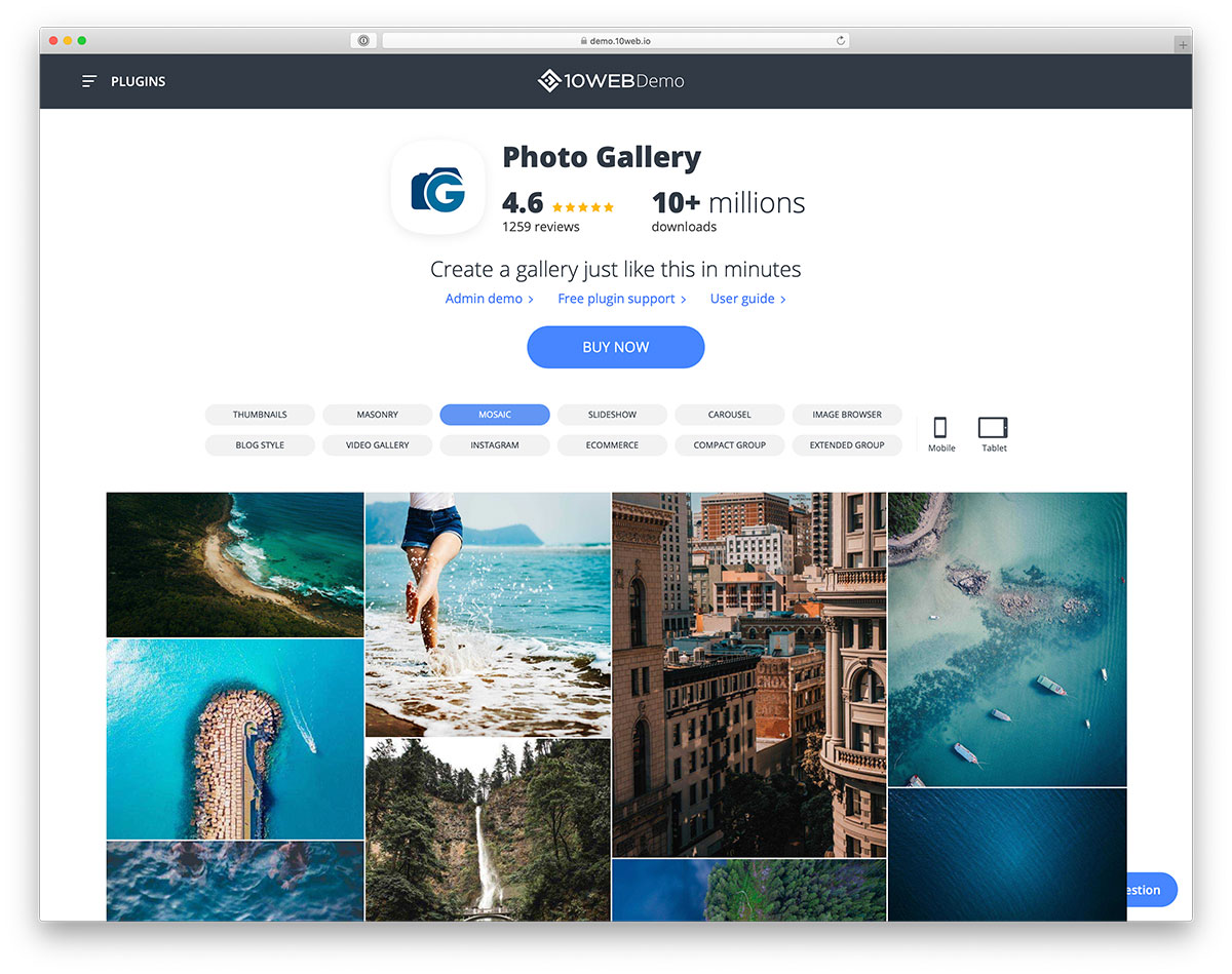معرض الصور WordPress البرنامج المساعد