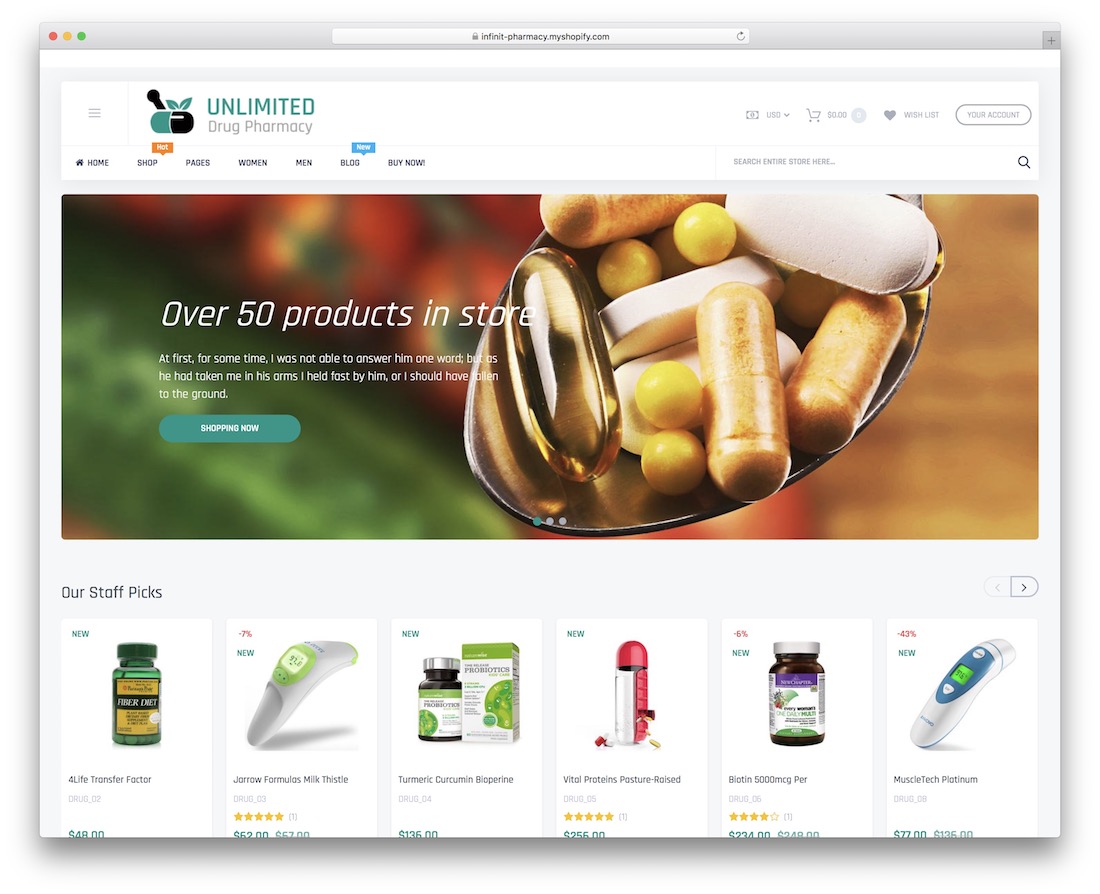 Infinit shopify 订阅主题