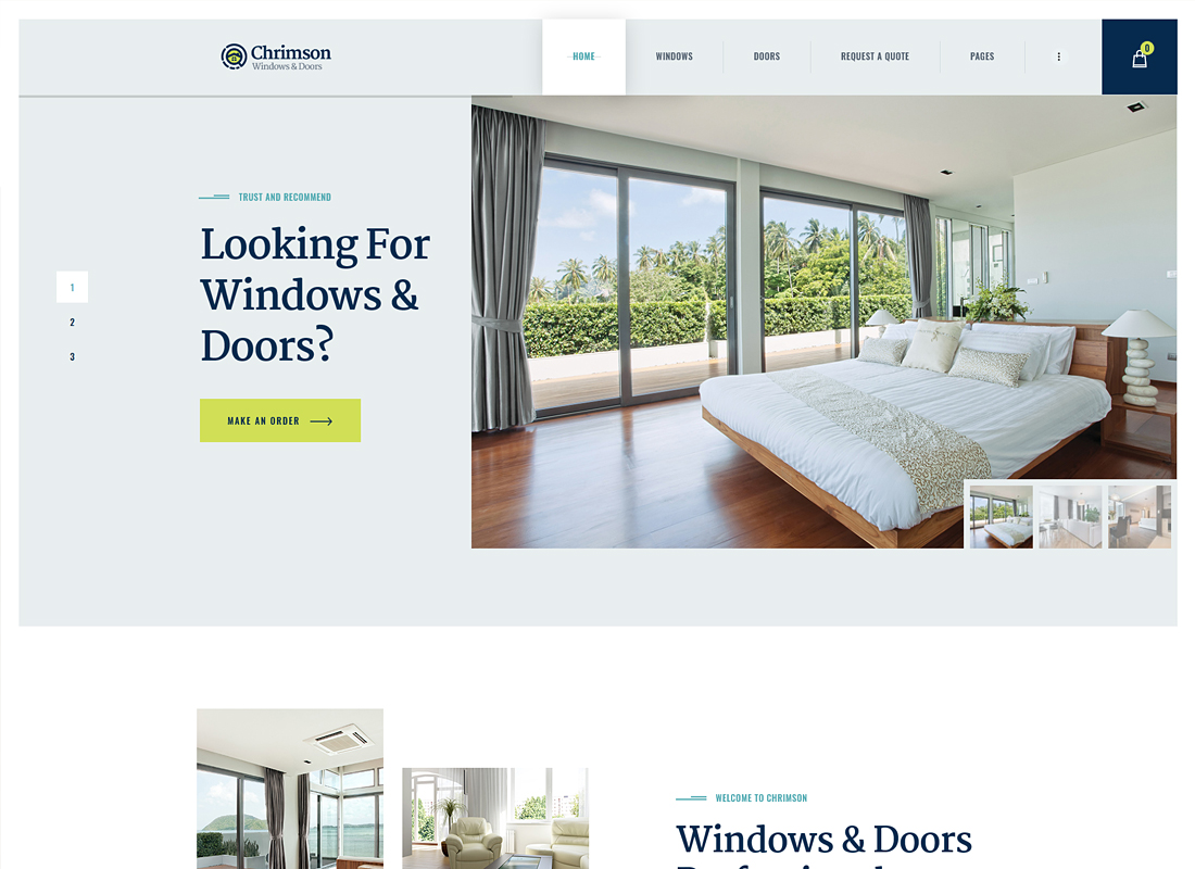 Chrimson - سمة WordPress لخدمات النوافذ والأبواب