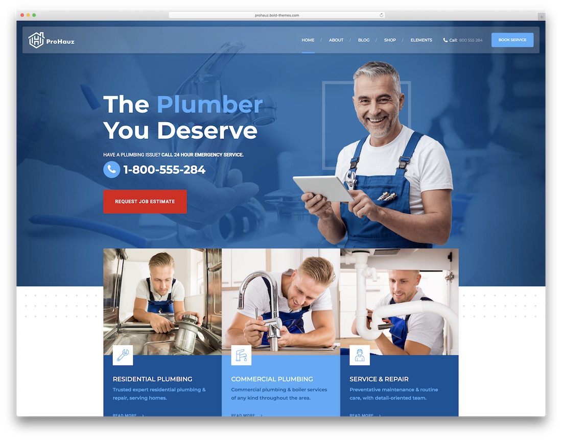 prohauz 房屋维修服务 wordpress 主题