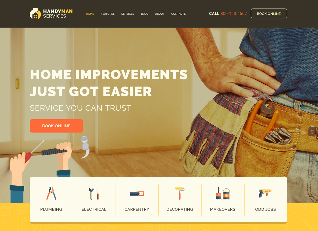 杂工-施工-维修-服务-wordpress-theme