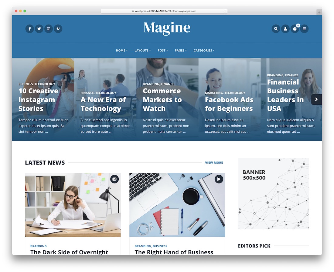 magine bootstrap wordpress 主题