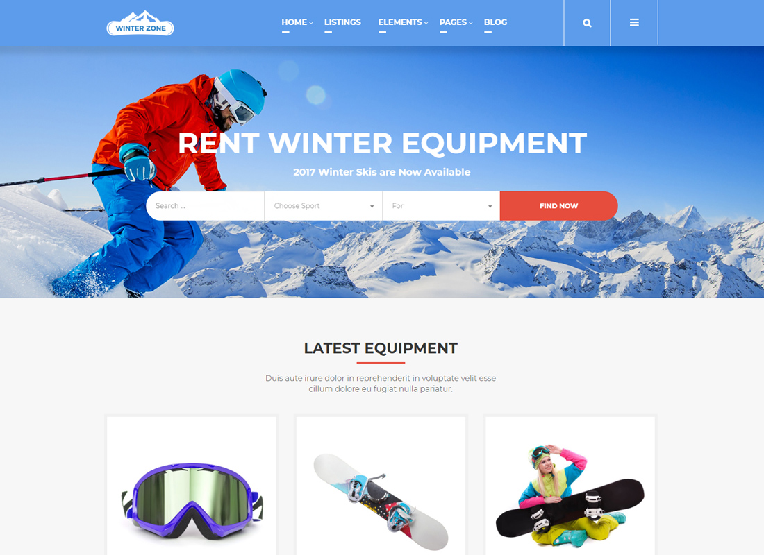 WinterZone – 滑雪和冬季运动 WordPress 主题