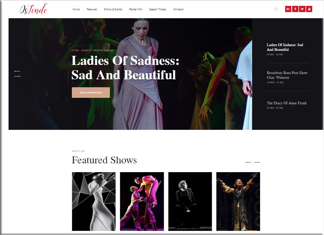 Ostende | Theater WordPress Theme