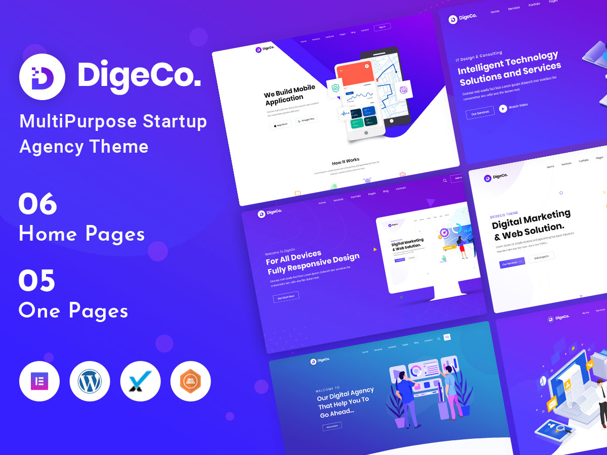 тема WordPress для стартапов Digeco