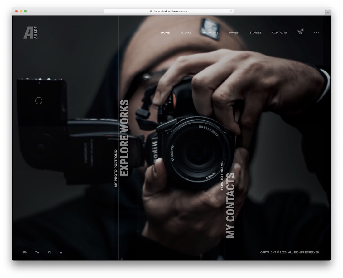 Ashade tema de wordpress de pantalla completa
