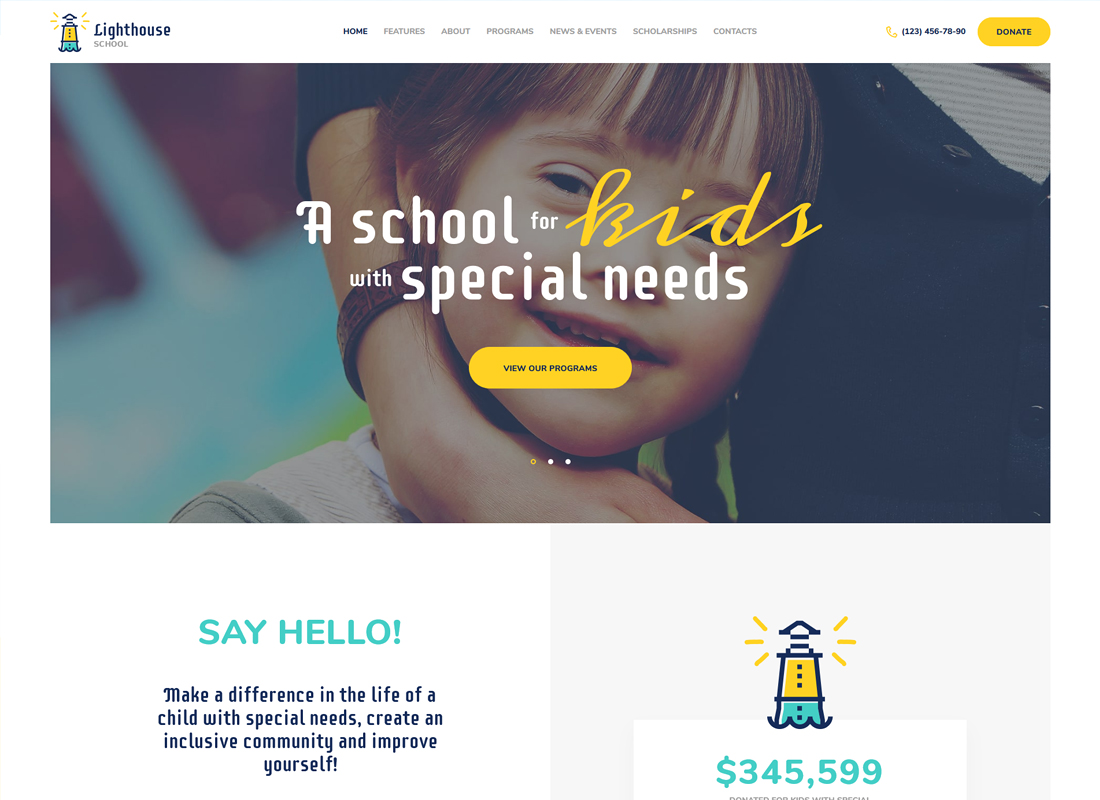 Mercusuar | Sekolah untuk Anak-Anak dengan Tema WordPress Kebutuhan Khusus