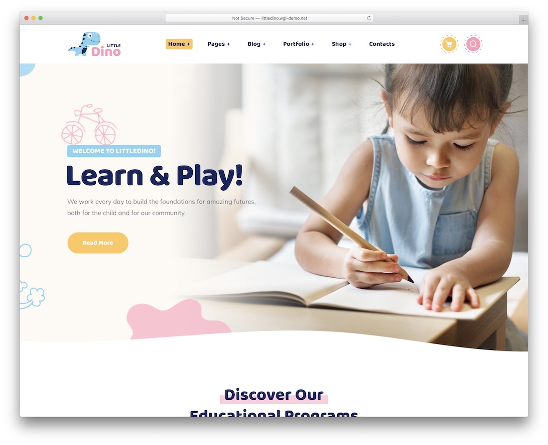 tema wordpress anak-anak littledino