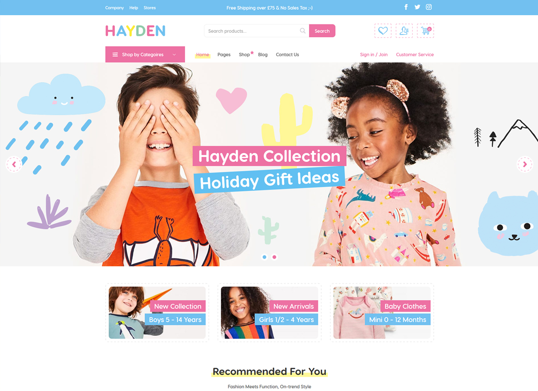 Hayden | Tema WooCommerce Toko Anak-anak