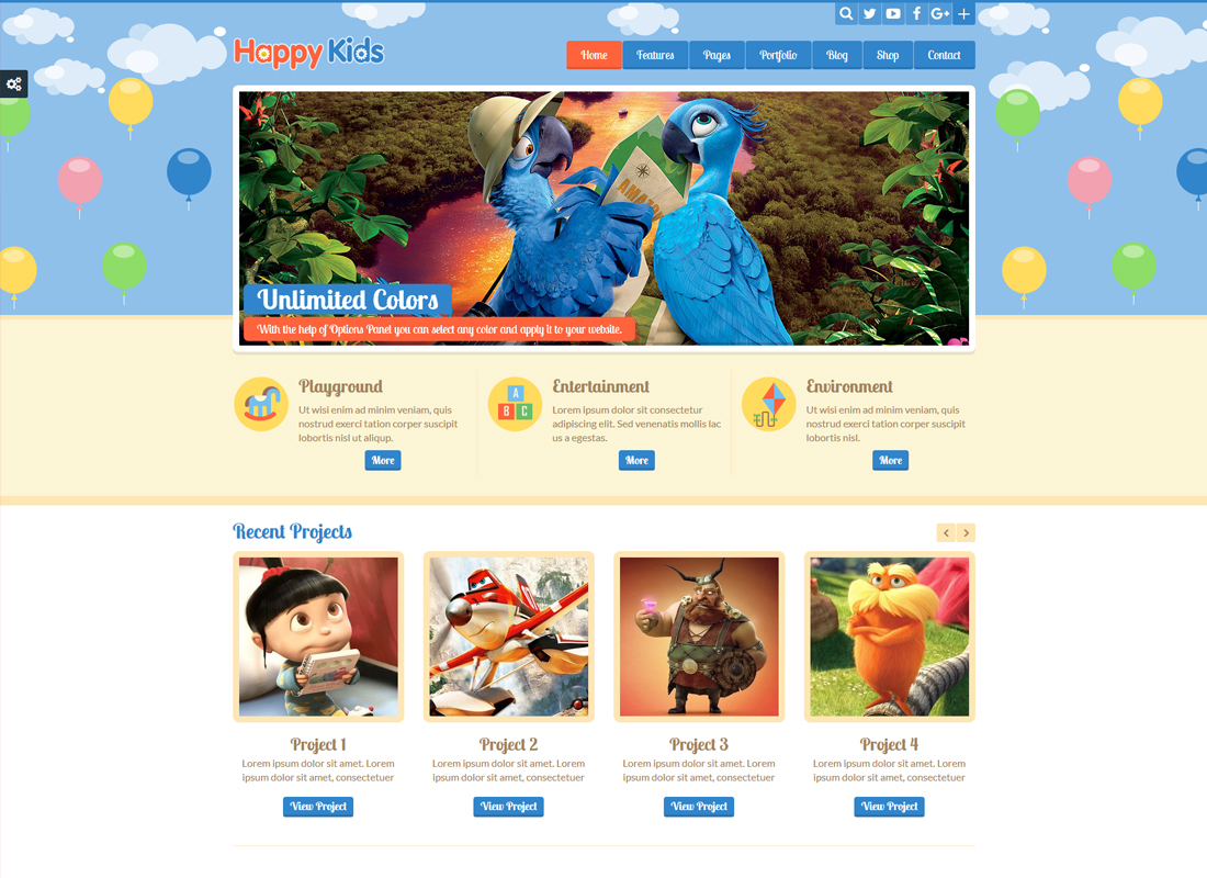 Anak-anak Bahagia | Tema WordPress Anak-anak