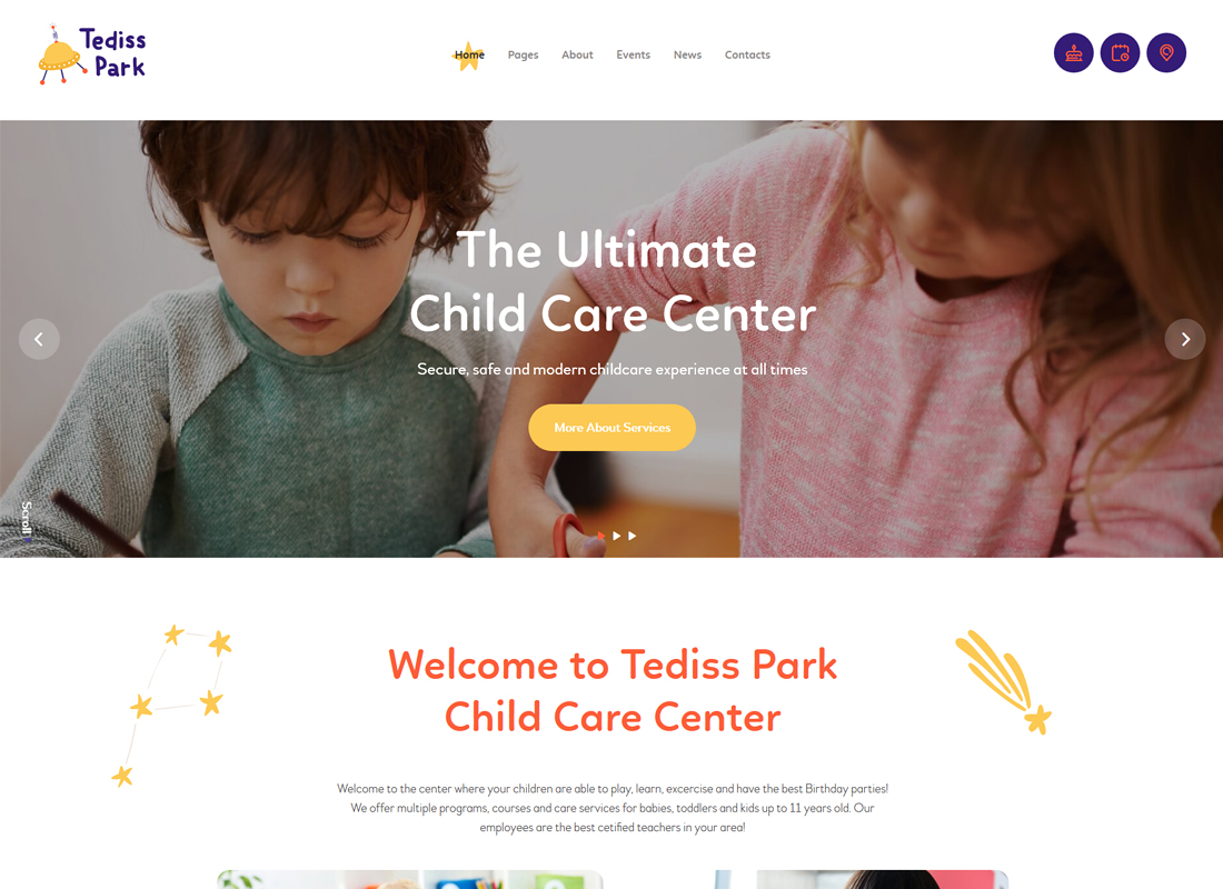 Tedis | Tema WordPress Area Bermain & Pusat Penitipan Anak
