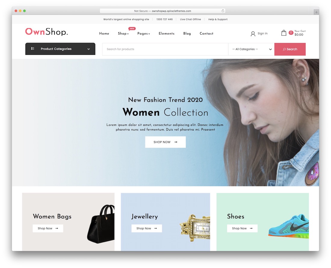 متجر خاص به woocommerce Wordpress theme