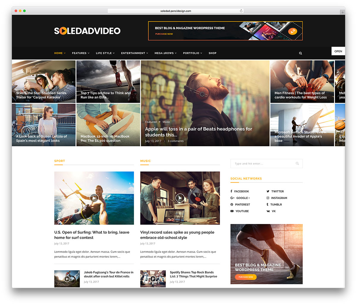 Tema de vídeo WordPress