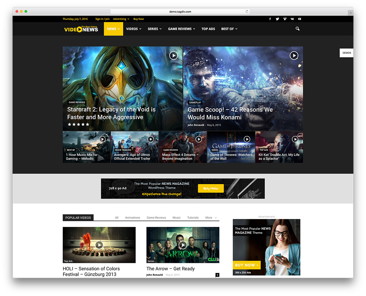jornal-vídeo-revista-wordpress-website-template