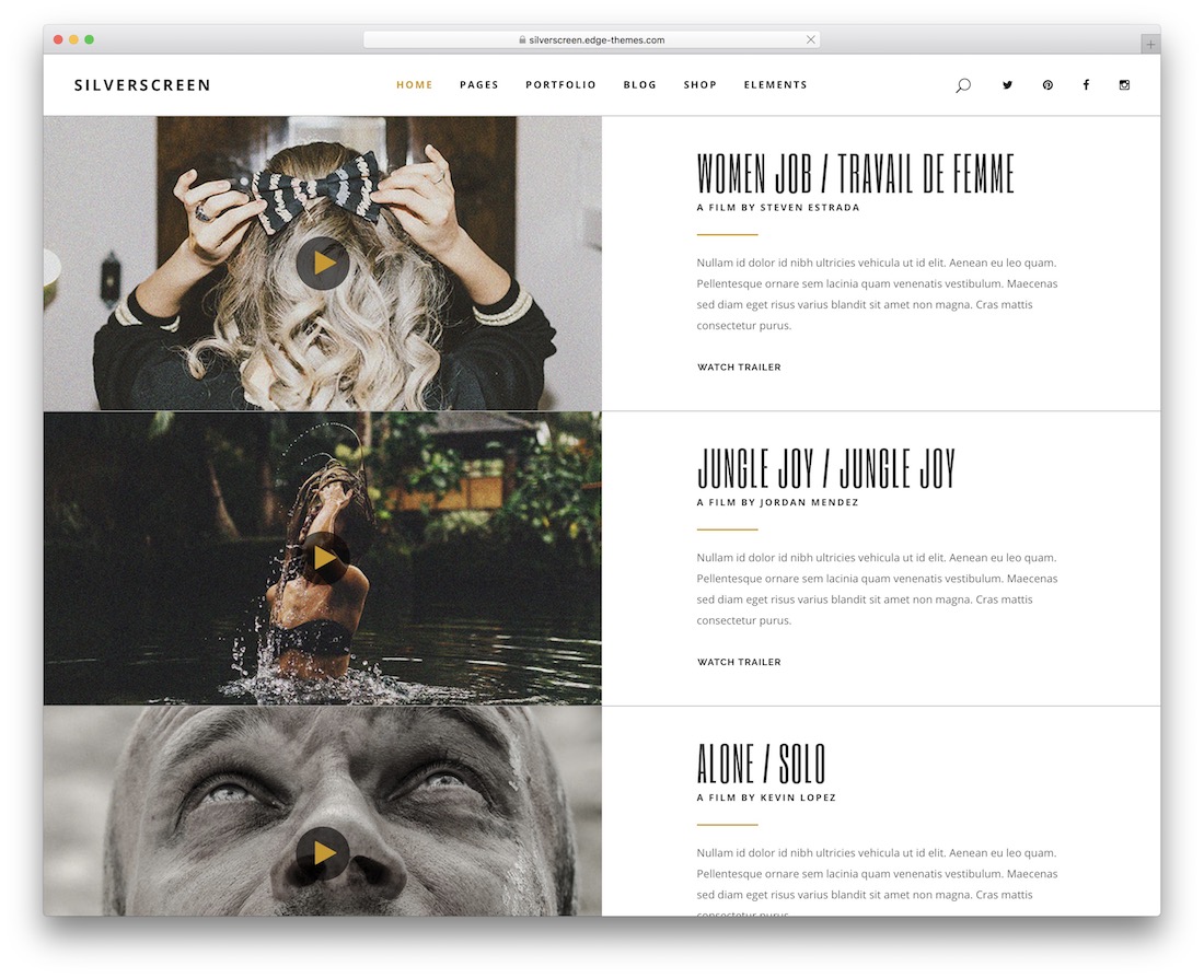 silverscreen wordpress video theme