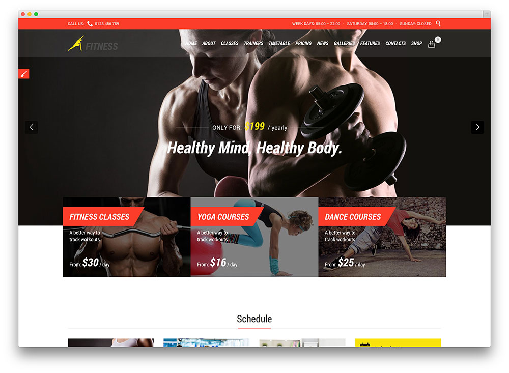 Fitness Sport Crossfit WordPress Theme
