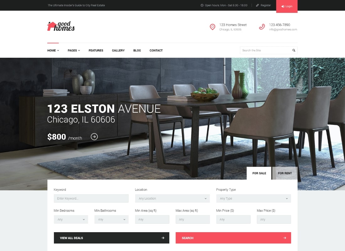 Gute Häuser | Ein zeitgemäßes Immobilien-WordPress-Theme