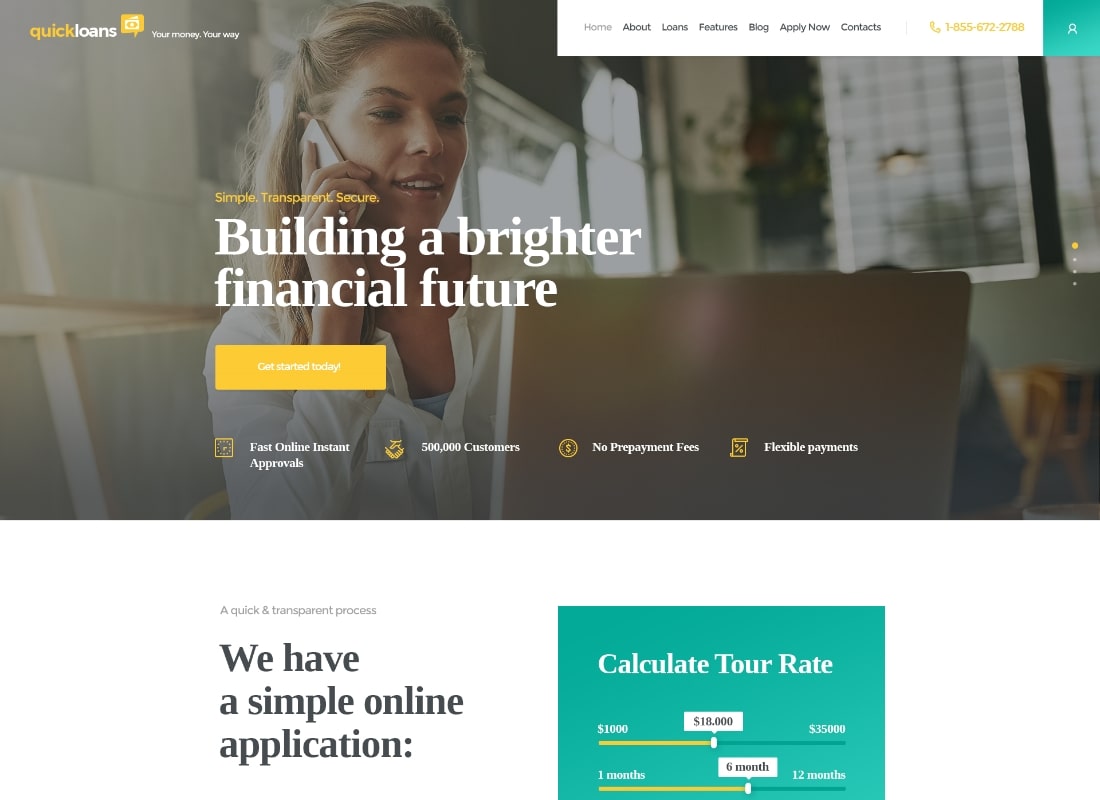 QuickLoans | Kreditunternehmen & Bankgeschäft WordPress Theme