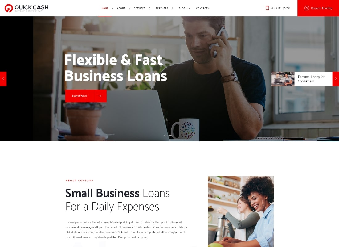 Schnelles Geld | Kreditinstitut & Finanzberater WordPress Theme