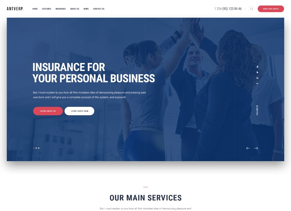 Antverp | Ein WordPress-Theme für Versicherungs- und Finanzberatung