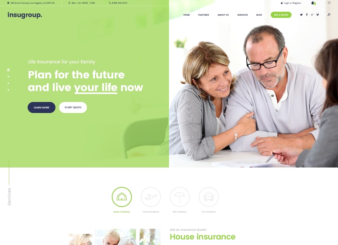 Insugruppe | Ein sauberes WordPress-Theme für Versicherungen und Finanzen