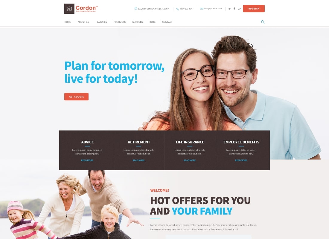 Gordon | WordPress Theme für Investitionen und Versicherungen